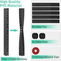 31 - inch Open Slot Cable Raceway Kit | 2 - Pack Self - Adhesive Cord Hider & Under Desk Cable Management System, a high - quality from 1Nook