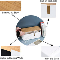 Cable Management Box with Bamboo Lid | Small Cord Hider & Organizer for Extension Cord and Surge Protector (Black), a high - quality from 1Nook
