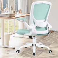 COOLHUT Ergonomic Office Chair with Lumbar Support | Breathable Mesh Desk Chair with Flip - Up Arms (Light Blue), a high - quality from 1Nook