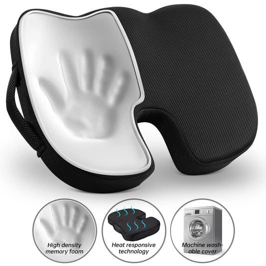Cooling Gel Memory Foam Seat Cushion | U - Shaped Ergonomic Pillow for Office Chair & Car Tailbone Pain Relief, a high - quality from 1Nook