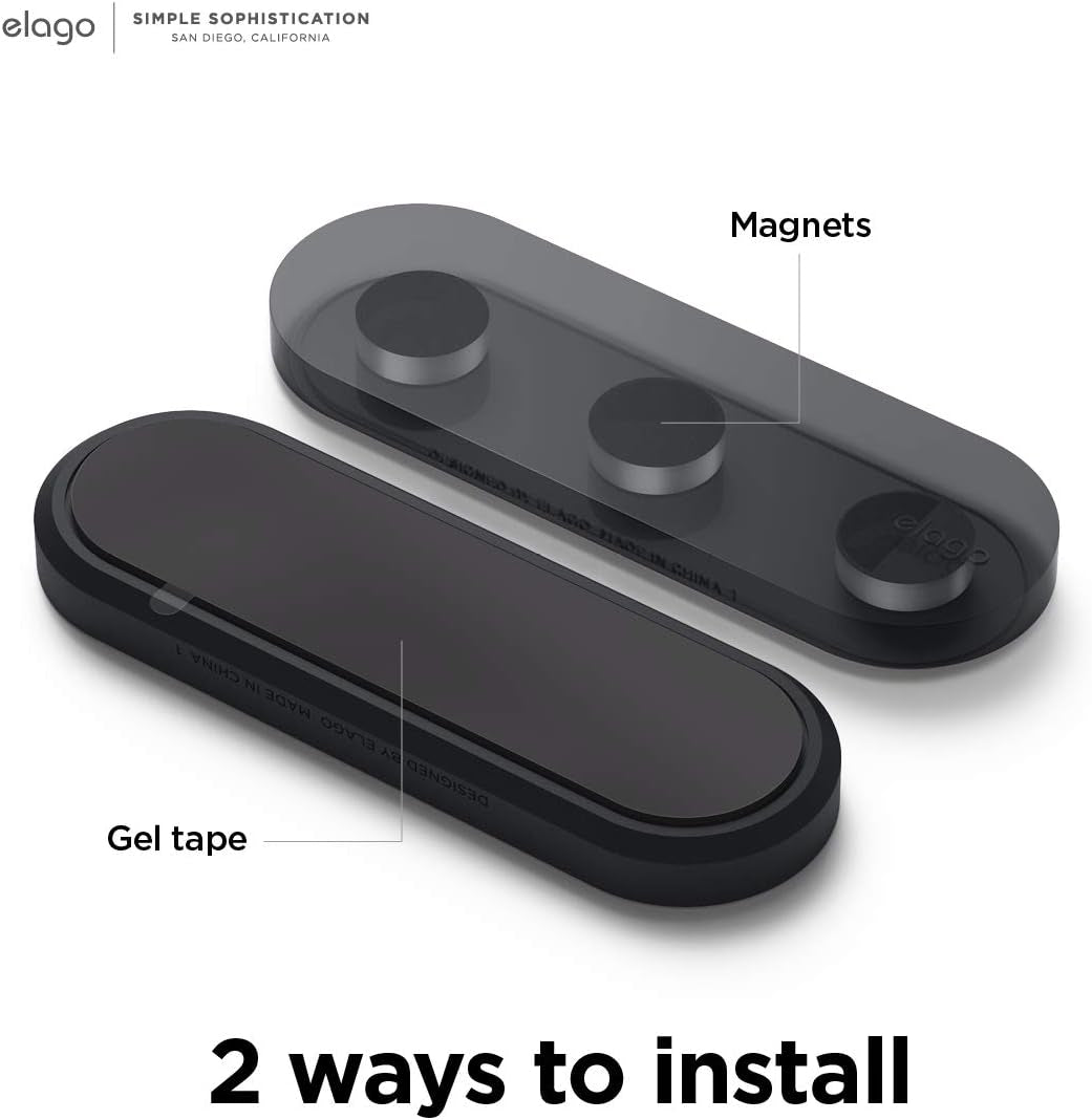 elago Magnetic Cable Management Buttons (Black) | 3 - Pack Cord Holder with Adhesive Metal Bar for Desk Organization, a high - quality from 1Nook
