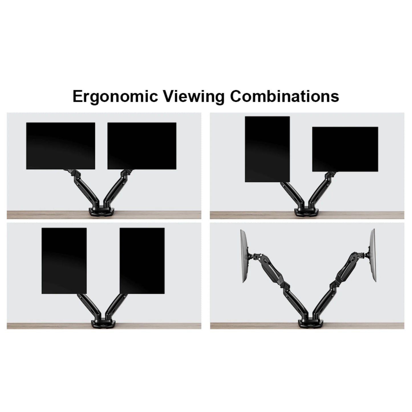 ErgoAV Gas Spring Desk Mount for Dual Monitors 13" to 27", a high - quality from 1Nook
