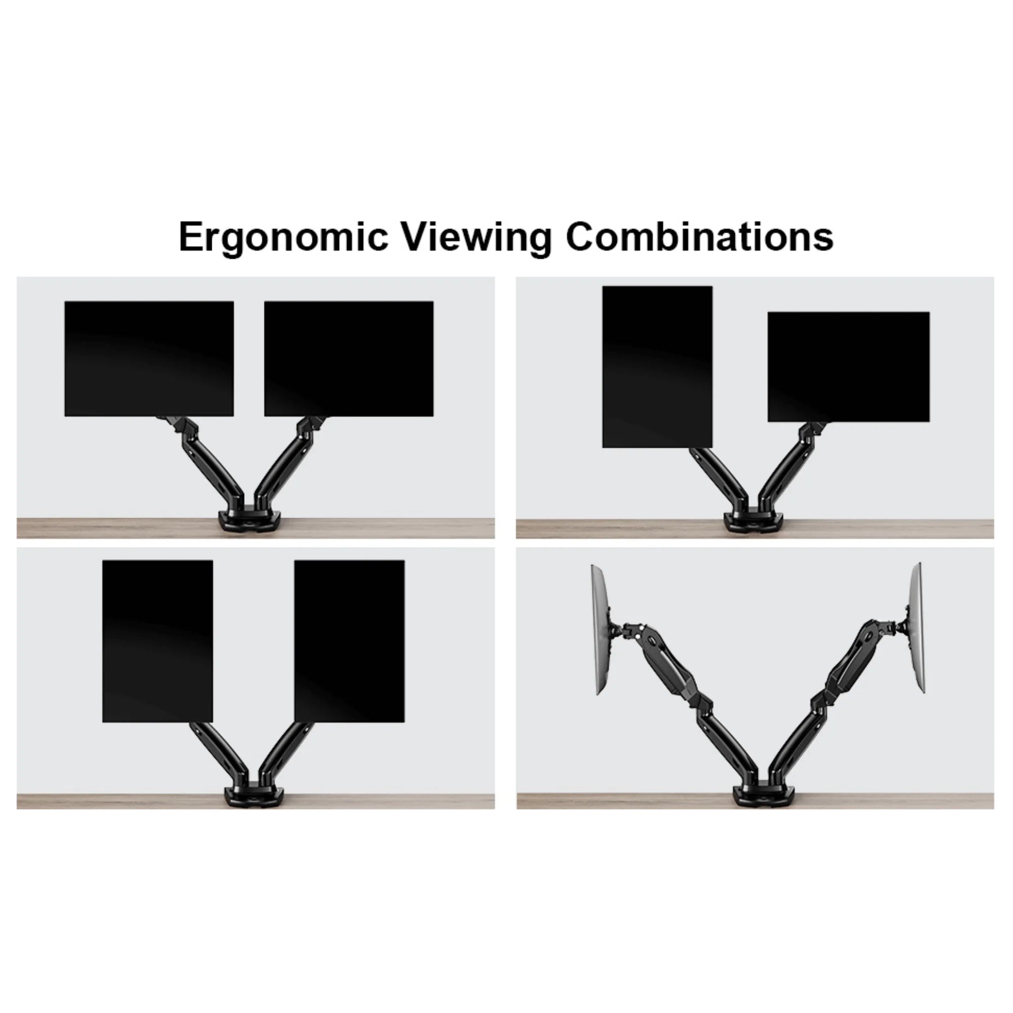 ErgoAV Gas Spring Desk Mount for Dual Monitors 13" to 27", a high - quality from 1Nook