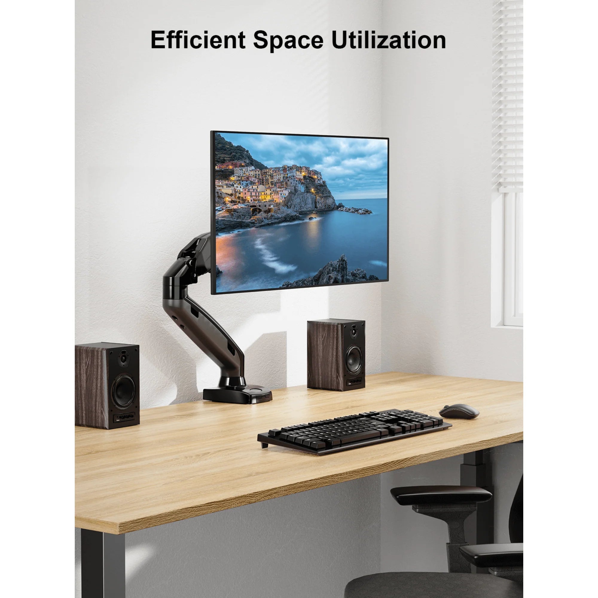 ErgoAV Gas Spring Desk Mount for Single Monitors 13" to 27", a high - quality from 1Nook