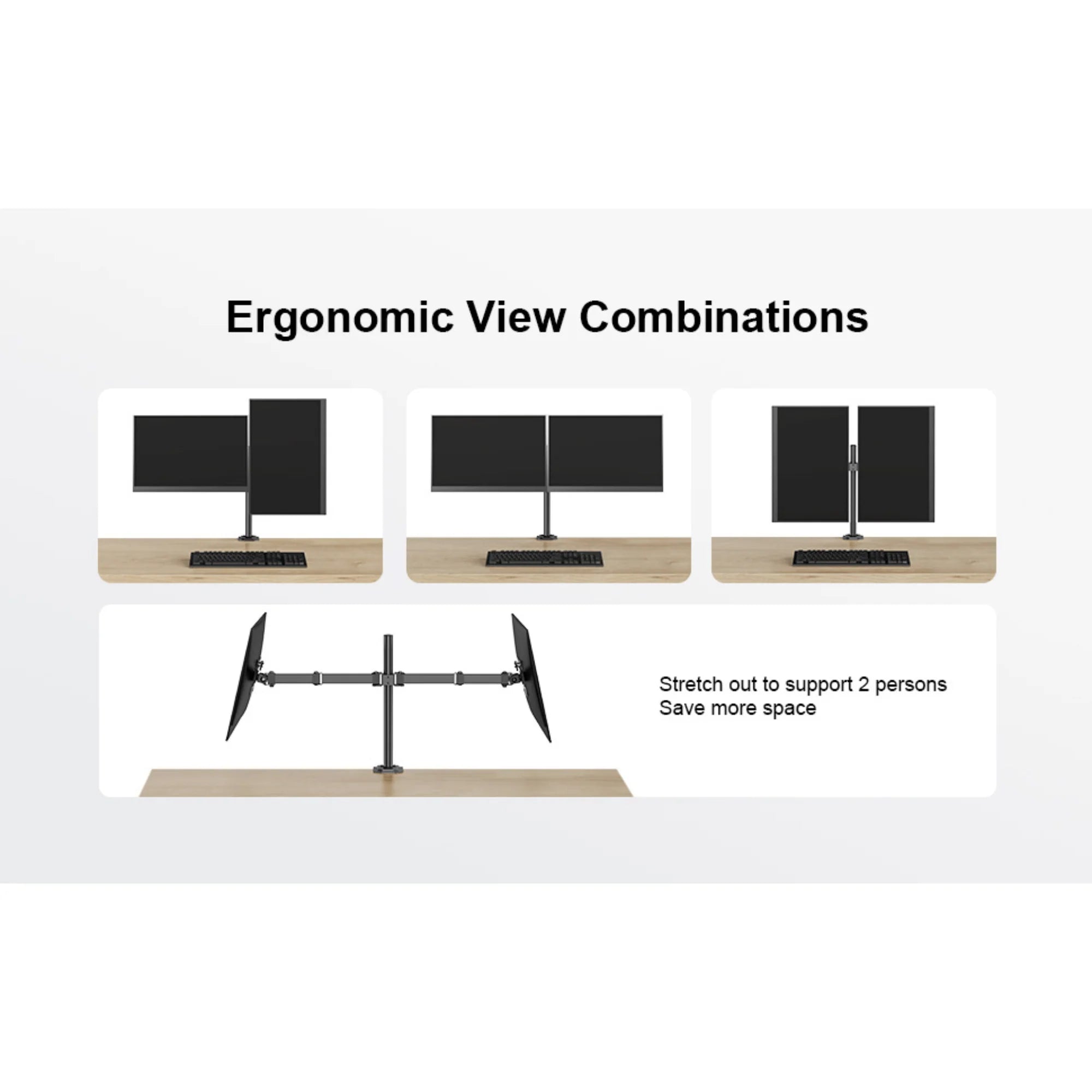ErgoAV Motion Desk Stand for Dual Monitors 13" to 27" up to 17Lbs, a high - quality from 1Nook