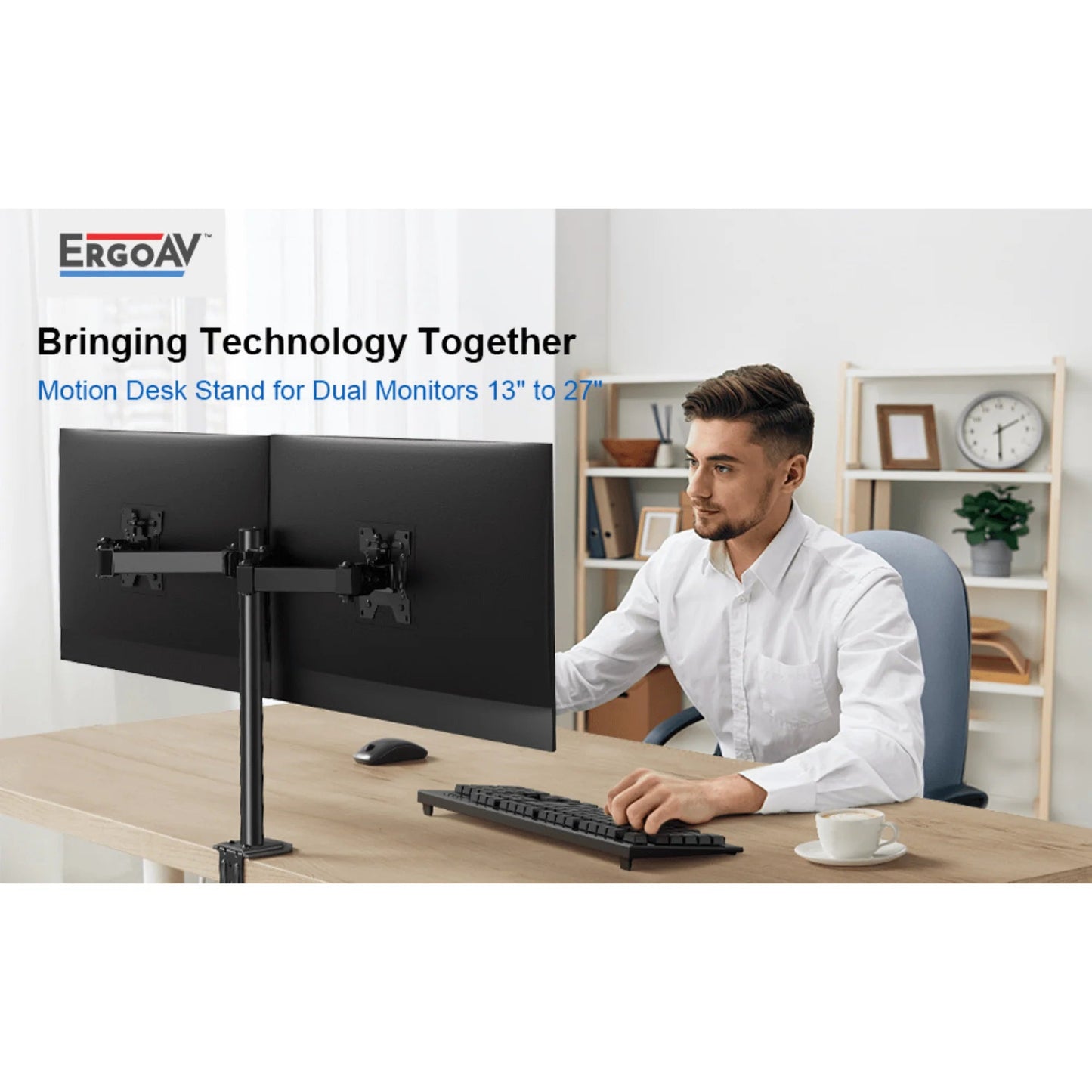 ErgoAV Motion Desk Stand for Dual Monitors 13" to 27" up to 17Lbs, a high - quality from 1Nook