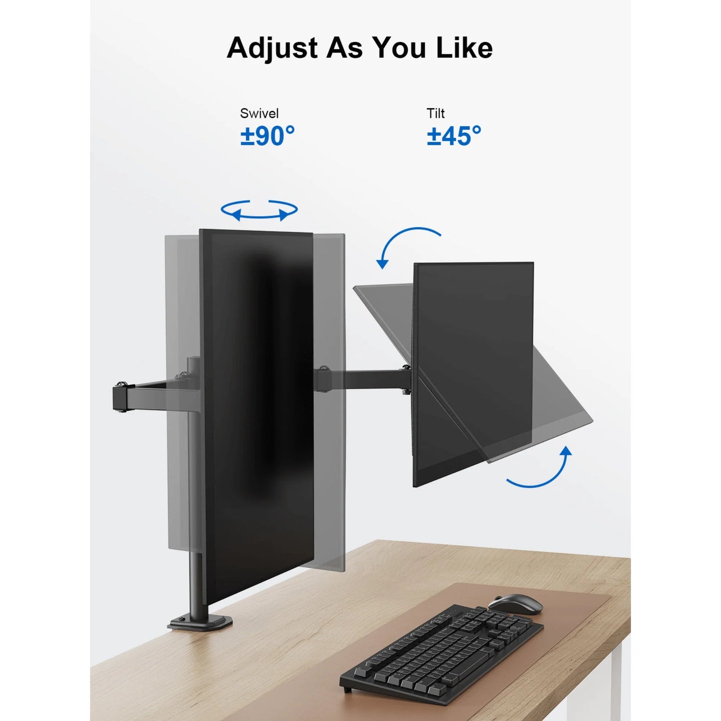 ErgoAV Motion Desk Stand for Dual Monitors 13" to 27" up to 17Lbs, a high - quality from 1Nook