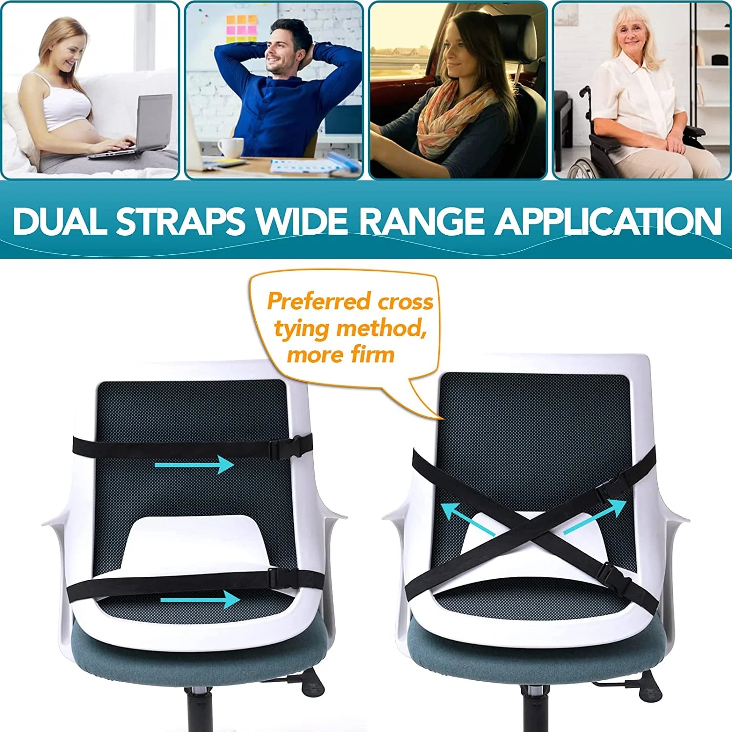 Ergonomic Lumbar Support Pillow for Office Chair & Car | Memory foam Back Cushion for Lower Back Pain Relief, a high - quality from 1Nook