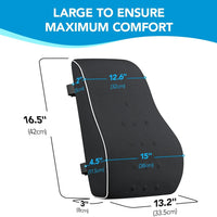 Ergonomic Lumbar Support Pillow for Office Chair & Car | Memory foam Back Cushion for Lower Back Pain Relief, a high - quality from 1Nook