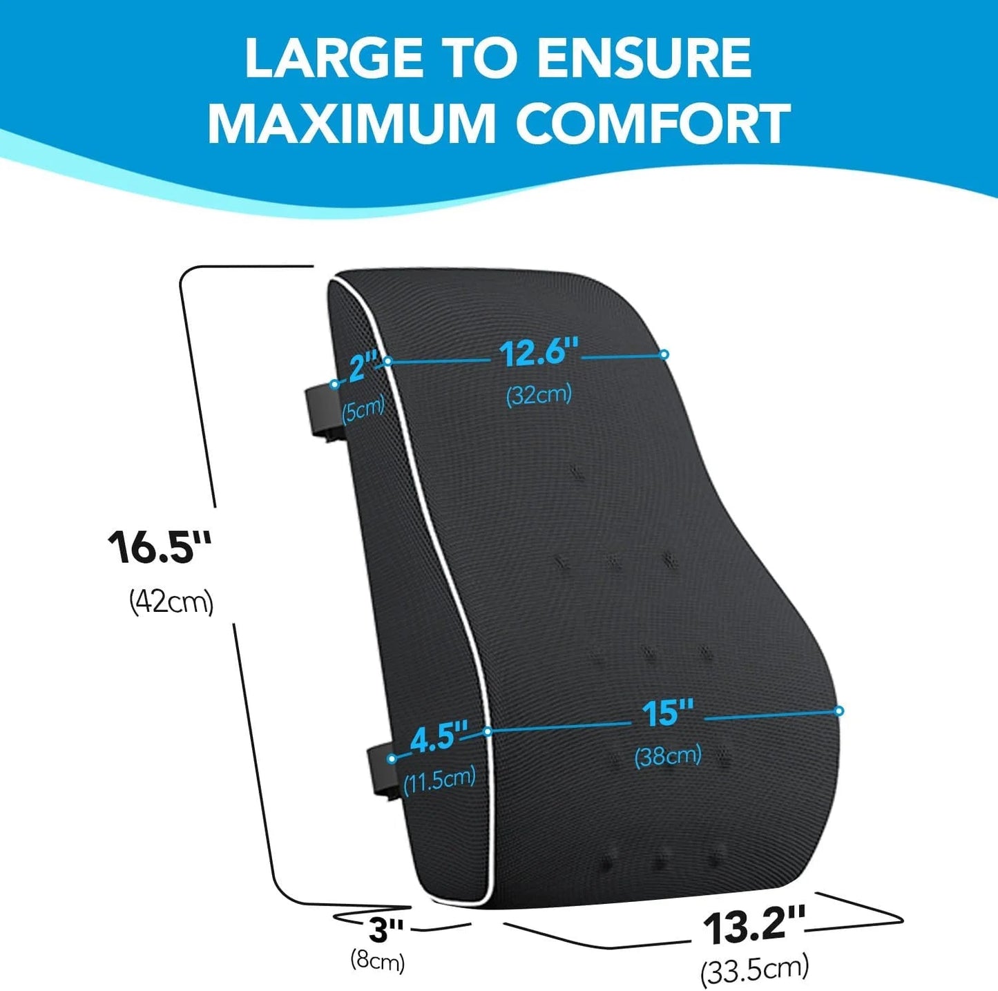 Ergonomic Lumbar Support Pillow for Office Chair & Car | Memory foam Back Cushion for Lower Back Pain Relief, a high - quality from 1Nook