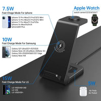Foldable 3 - in - 1 Wireless Charging Station | Fast Charger Stand for iPhone, Apple Watch & AirPods (18W Adapter Included), a high - quality from 1Nook