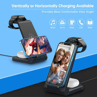 Foldable 3 - in - 1 Wireless Charging Station | Fast Charger Stand for iPhone, Apple Watch & AirPods (18W Adapter Included), a high - quality from 1Nook