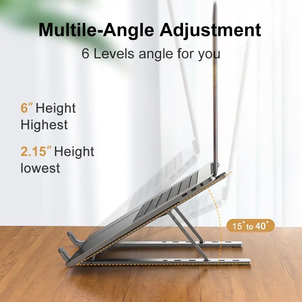 Foldable Aluminum Laptop Stand | Portable & Ergonomic Notebook Riser for Desk, compatible with MacBook Air/Pro, a high - quality from 1Nook