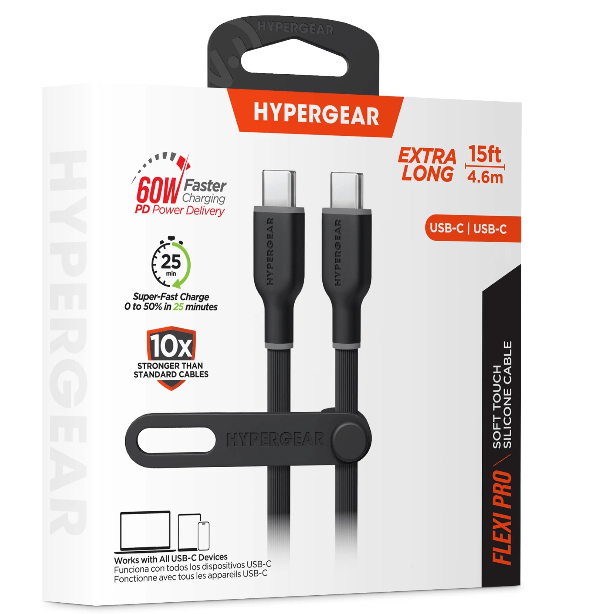Hypergear Flexi PRO USB - C to USB - C Cable 15Ft, a high - quality from 1Nook