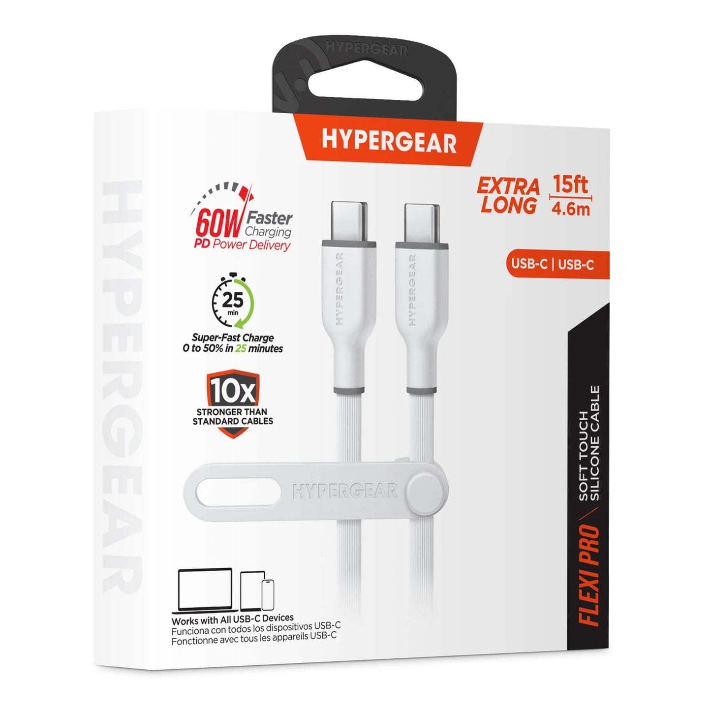 Hypergear Flexi PRO USB - C to USB - C Cable 15Ft, a high - quality from 1Nook