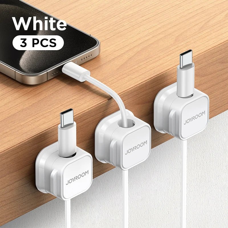 JOYROOM Magnetic Cable Clips (6 - Pack) | Adhesive Cord Holder for Under Desk Cable Management & Wire Organization, a high - quality from 1Nook
