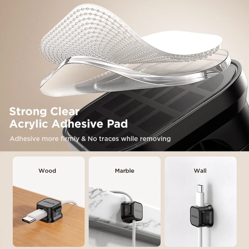 JOYROOM Magnetic Cable Clips (6 - Pack) | Adhesive Cord Holder for Under Desk Cable Management & Wire Organization, a high - quality from 1Nook