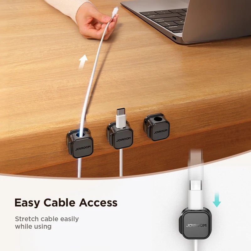 JOYROOM Magnetic Cable Clips (6 - Pack) | Adhesive Cord Holder for Under Desk Cable Management & Wire Organization, a high - quality from 1Nook