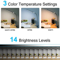 KOOTION LED Clip On Desk Lamp | USB Flexible Gooseneck Reading Light with 3 Color Modes & 11 Brightness Levels, a high - quality from 1Nook