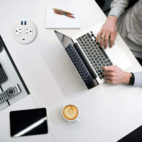 KungFuKing Recessed Power Grommet with USB C | Flush Mount In - Desk Outlet with 2 AC & 3 USB Ports, a high - quality from 1Nook
