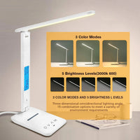 LED Desk Lamp with Wireless Charger, USB Port & LCD Display | 5 - in - 1 Dimmable Office Table Lamp with Clock & Alarm, a high - quality from 1Nook