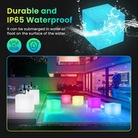 LOFTEK 4 - Inch Rechargeable LED Cube Light | Waterproof RGB Mood Lamp with Remote for Kids, Pools & Parties, a high - quality from 1Nook