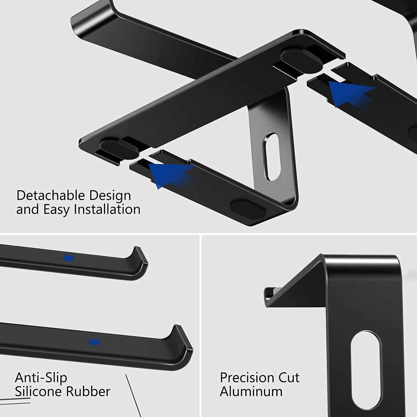 LS03 Ergonomic Aluminum Laptop Stand (Black) 10 - 15.6", a high - quality from 1Nook