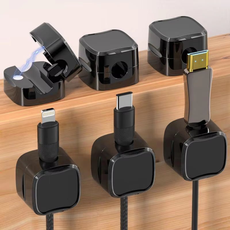 Magnetic Cable Organizer Clips (6 - Pack) | Adhesive Cord Holder for Desk, Car & Home Office Wire Management, a high - quality from 1Nook
