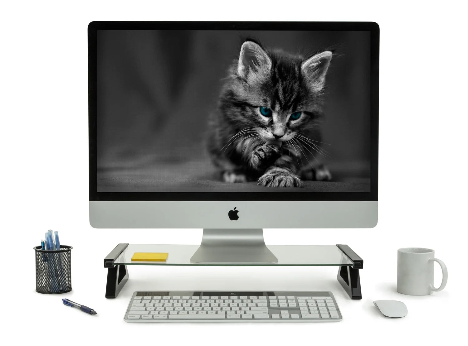 Mount - It! Glass Monitor Riser | Desk Stand with 3 - Port USB 2.0 Hub for 13 - 27" Screens, a high - quality from 1Nook