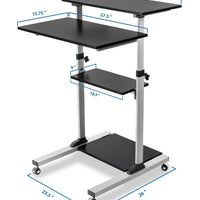 Mount - It MI - 7940 Mobile Standing Desk & Rolling Workstation | Height Adjustable Presentation Cart with 4 Shelves, a high - quality from 1Nook