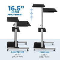 Mount - It MI - 7940 Mobile Standing Desk & Rolling Workstation | Height Adjustable Presentation Cart with 4 Shelves, a high - quality from 1Nook