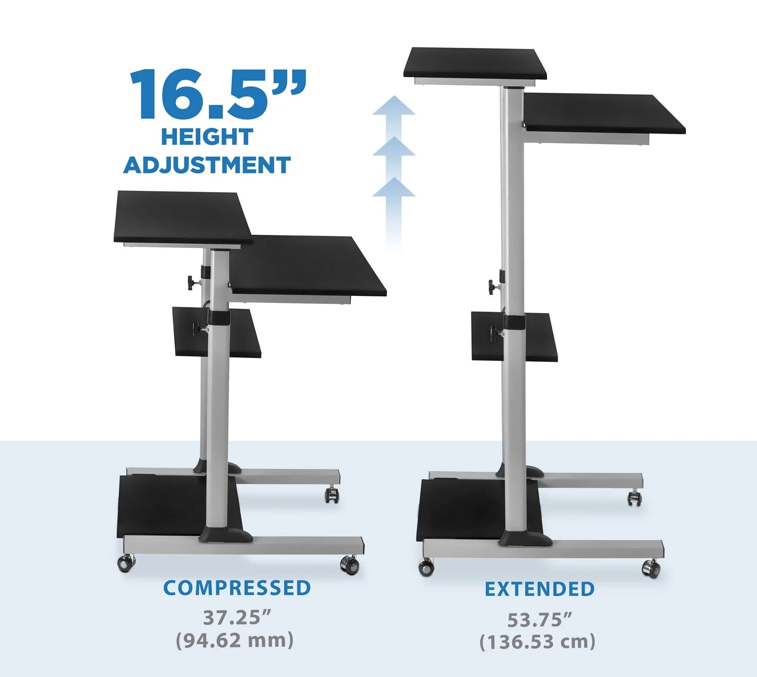 Mount - It MI - 7940 Mobile Standing Desk & Rolling Workstation | Height Adjustable Presentation Cart with 4 Shelves, a high - quality from 1Nook