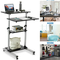Mount - It MI - 7940 Mobile Standing Desk & Rolling Workstation | Height Adjustable Presentation Cart with 4 Shelves, a high - quality from 1Nook