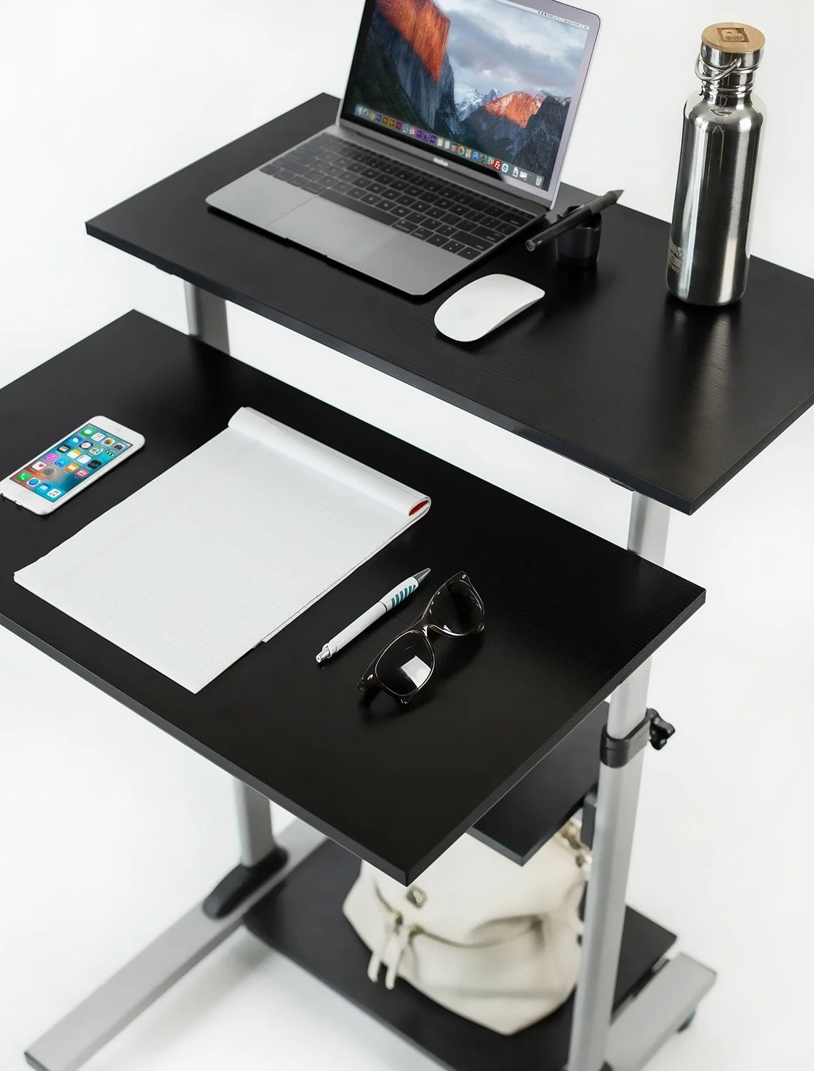 Mount - It MI - 7940 Mobile Standing Desk & Rolling Workstation | Height Adjustable Presentation Cart with 4 Shelves, a high - quality from 1Nook