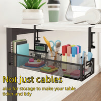 No - Drill Under Desk Cable Management Tray | Clamp - On Cord Organizer & Raceway for Office and Standing Desks, a high - quality from 1Nook