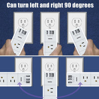 ONDOG Rotating Surge Protector Outlet Extender | 6 AC Outlets & 3 USB Ports (1 USB - C) Wall Charger, a high - quality from 1Nook
