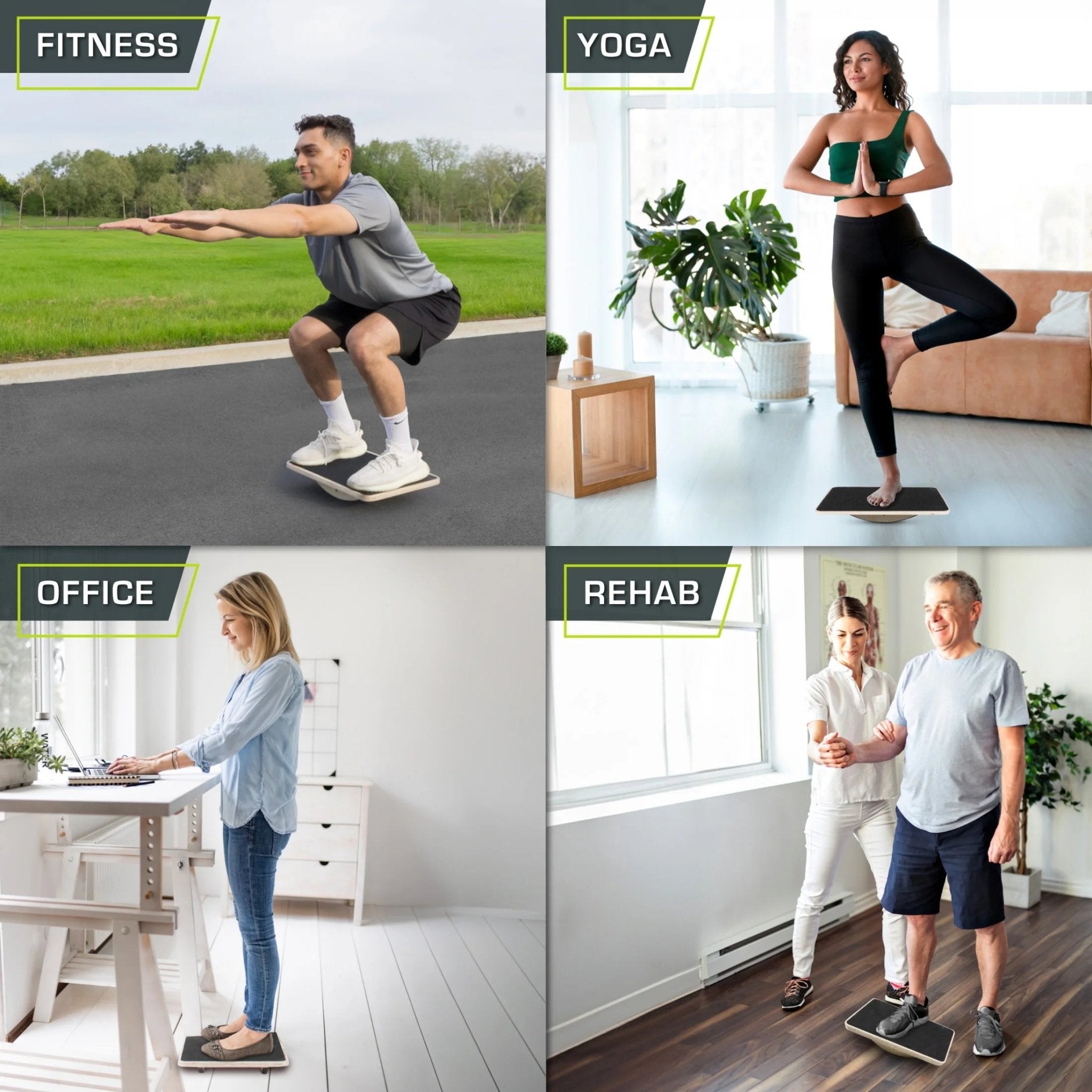 ProsourceFit Wooden Rocker Balance Board for Standing Desk | Anti - Fatigue Mat Alternative & Core Stability Trainer, a high - quality from 1Nook