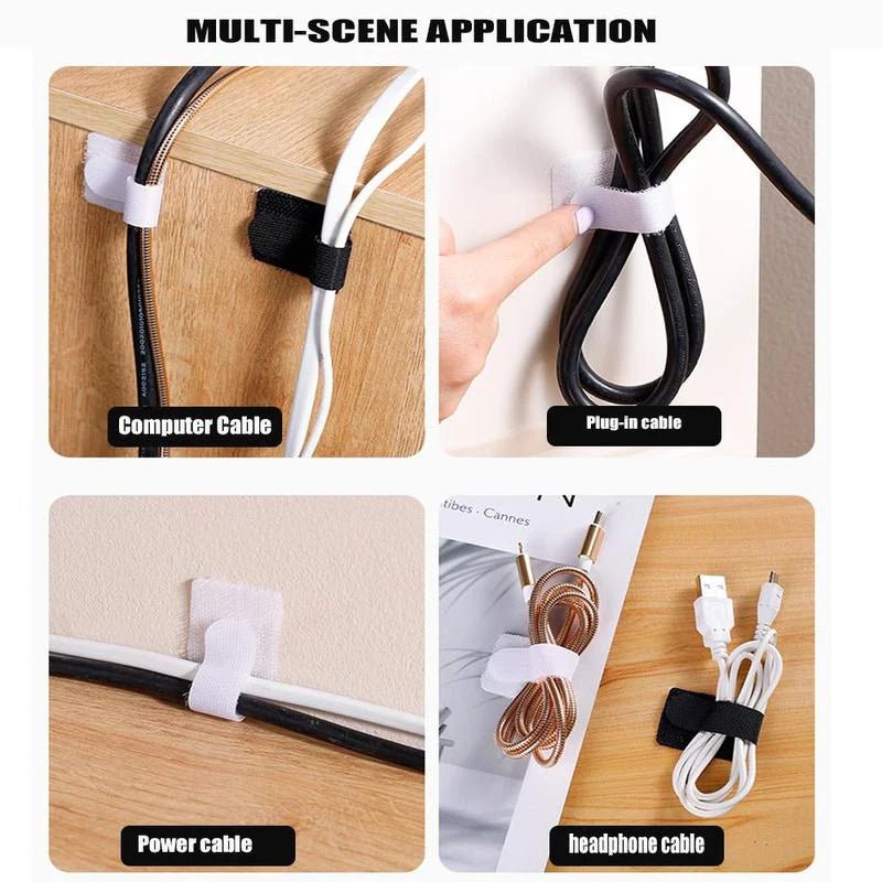 Reusable Adhesive Cable Ties | Desk Wire Management (10 - Pack), a high - quality from 1Nook