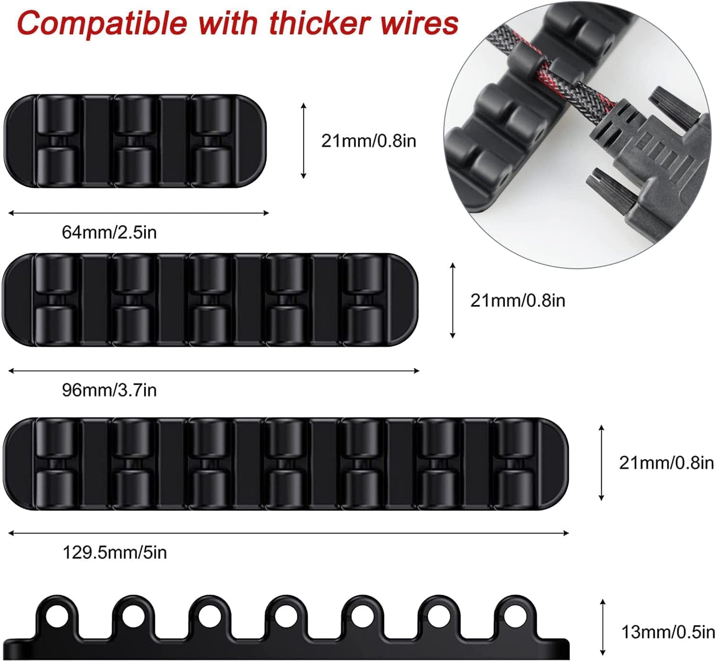 Silicone Cable Holder Clips (3 - Pack) | Self - Adhesive Desktop Cord Organizer for USB Charging Cable & Power Cord Management, a high - quality from 1Nook