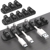 Silicone Cable Holder Clips (3 - Pack) | Self - Adhesive Desktop Cord Organizer for USB Charging Cable & Power Cord Management, a high - quality from 1Nook