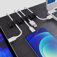 Silicone Cable Holder Clips (3 - Pack) | Self - Adhesive Desktop Cord Organizer for USB Charging Cable & Power Cord Management, a high - quality from 1Nook
