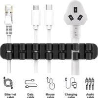 Silicone Cable Holder Clips (3 - Pack) | Self - Adhesive Desktop Cord Organizer for USB Charging Cable & Power Cord Management, a high - quality from 1Nook