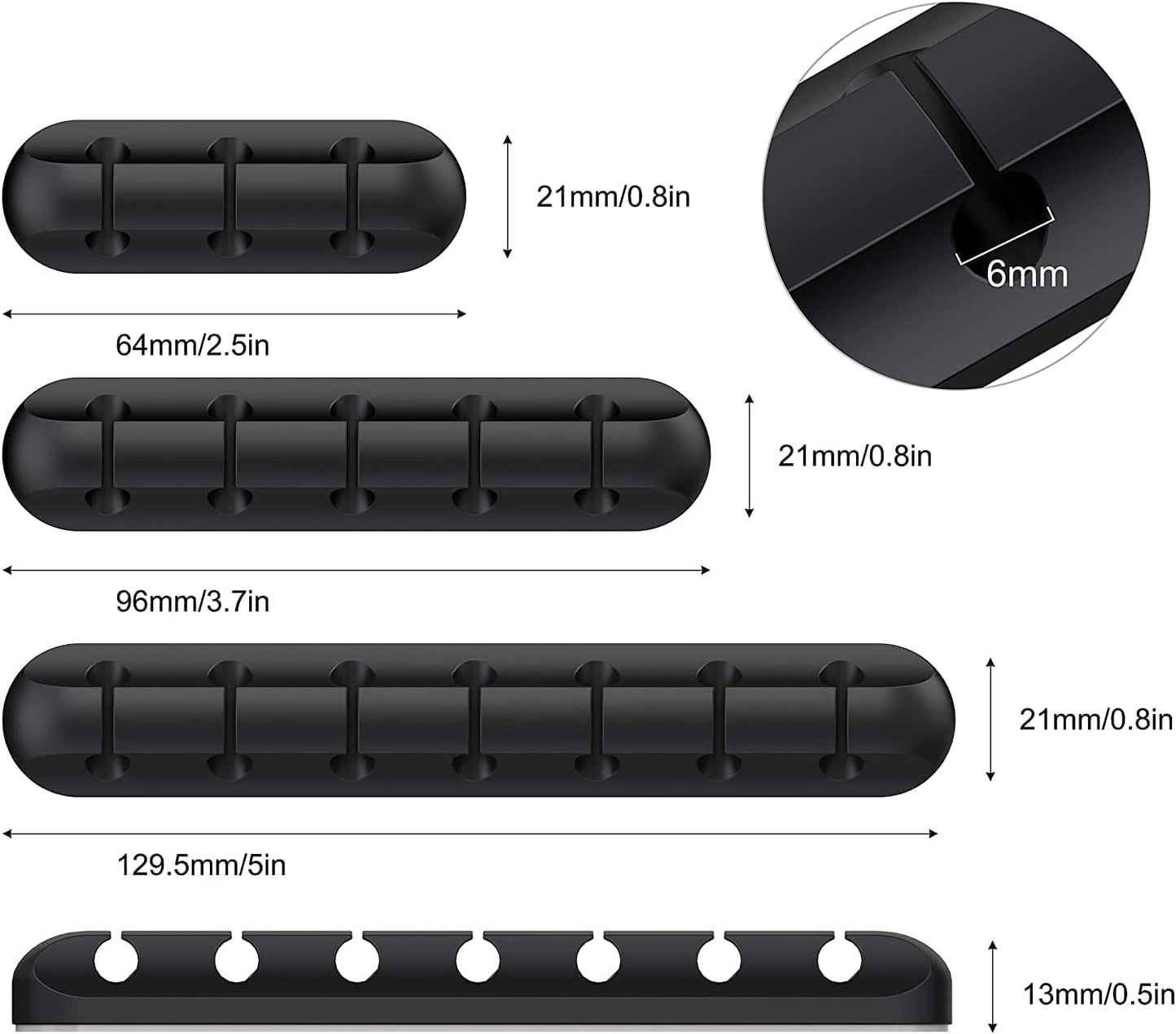 Silicone Cable Holder Clips (3 - Pack) | Self - Adhesive Desktop Cord Organizer for USB Charging & Power Cords, a high - quality from 1Nook