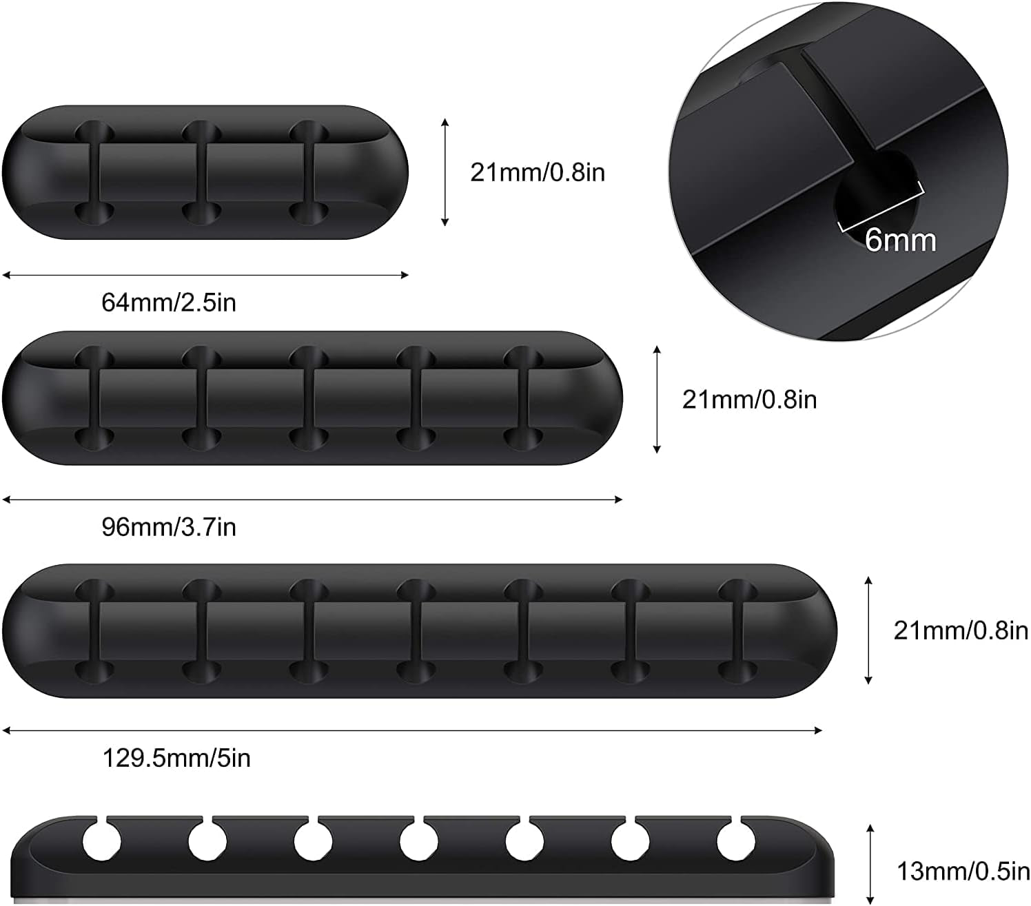 Silicone Cable Holder Clips (3 - Pack) | Self - Adhesive Desktop Cord Organizer for USB Charging & Power Cords, a high - quality from 1Nook