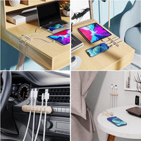 Silicone Cable Holder Clips (3 - Pack) | Self - Adhesive Desktop Cord Organizer for USB Charging & Power Cords, a high - quality from 1Nook