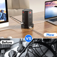 SMALLRT Surge Protector Power Strip Tower | 12 Outlets, 4 USB Ports (1 USB - C) & 10ft Extension Cord, a high - quality from 1Nook