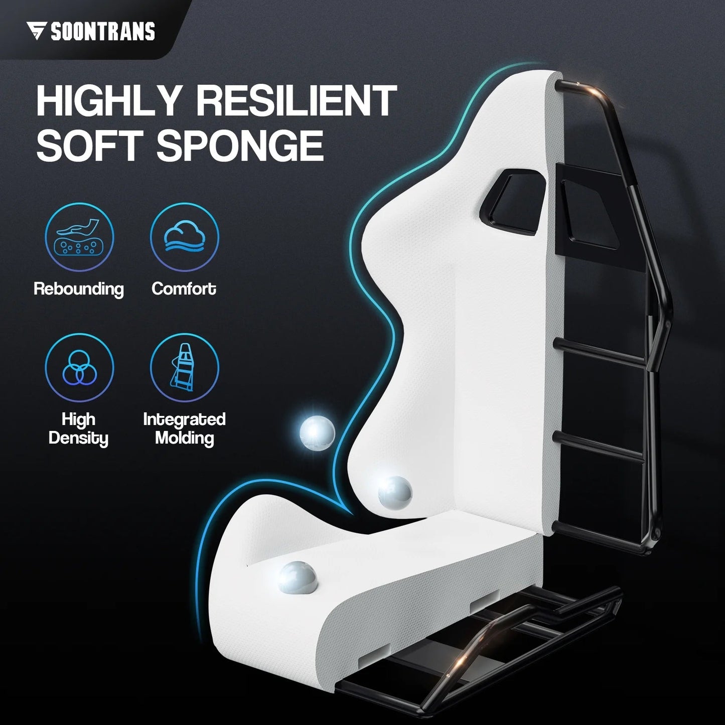 Soontrans Ergonomic Gaming Chair with Footrest & Massage Lumbar Pillow | High - Back Swivel Desk Chair (Purple), a high - quality from 1Nook