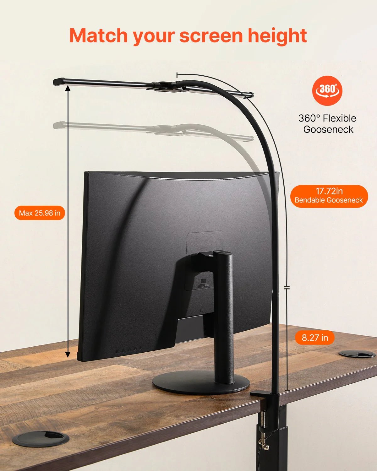 VEVOR Ultrawide Dual - Head LED Clamp Lamp | 360° Adjustable Task Light, a high - quality from 1Nook