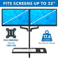 Wall - Mounted Floating Desk & Dual Monitor Workstation, Height Adjustable Full Motion Arms, Fits Two 32 Inch Computer Screens, a high - quality from 1Nook