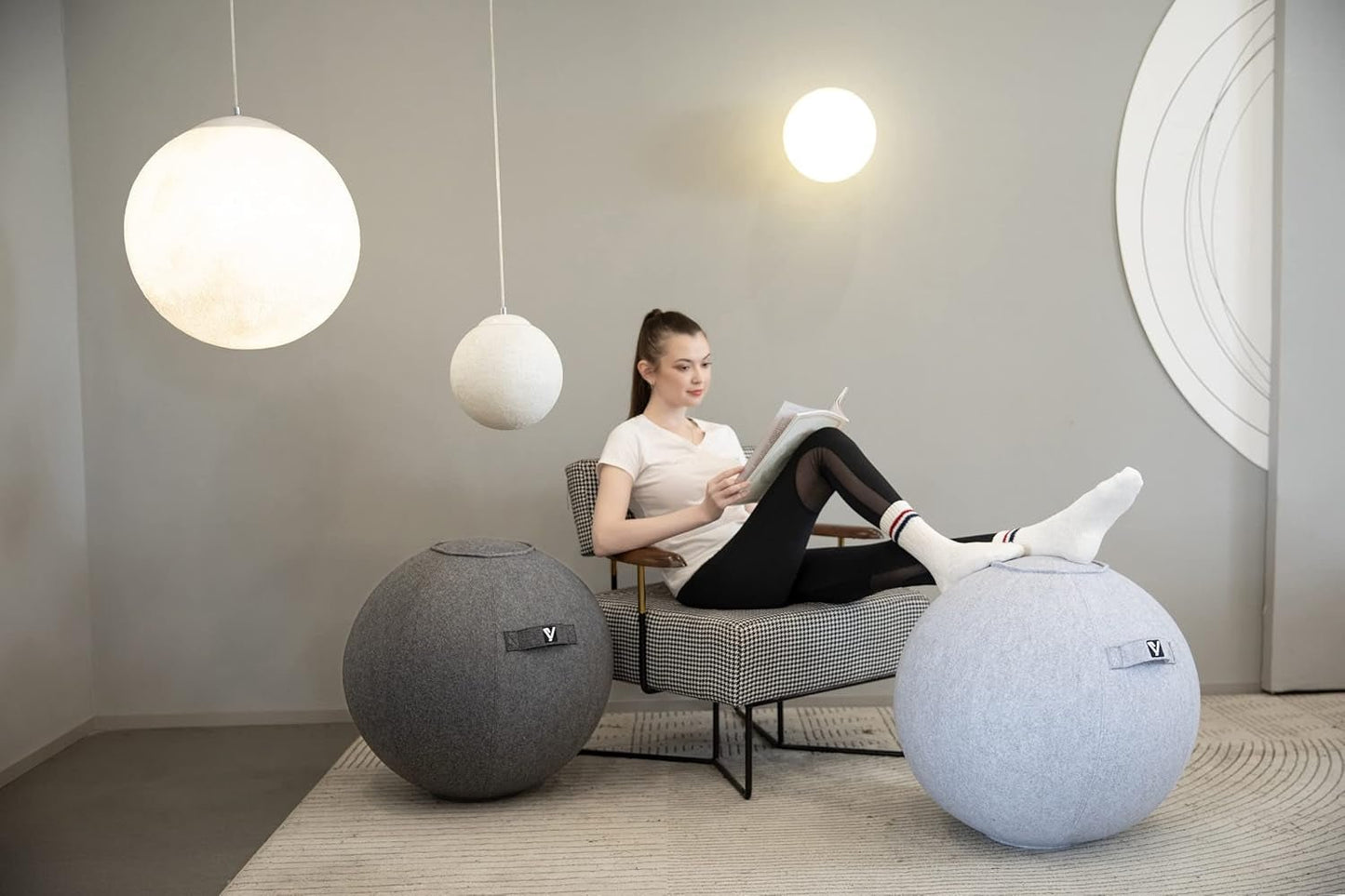 YOGIVO Ergonomic Sitting Ball Chair with Cover & Pump | Exercise Stability Ball for Home Office Desk & Yoga, a high - quality from 1Nook